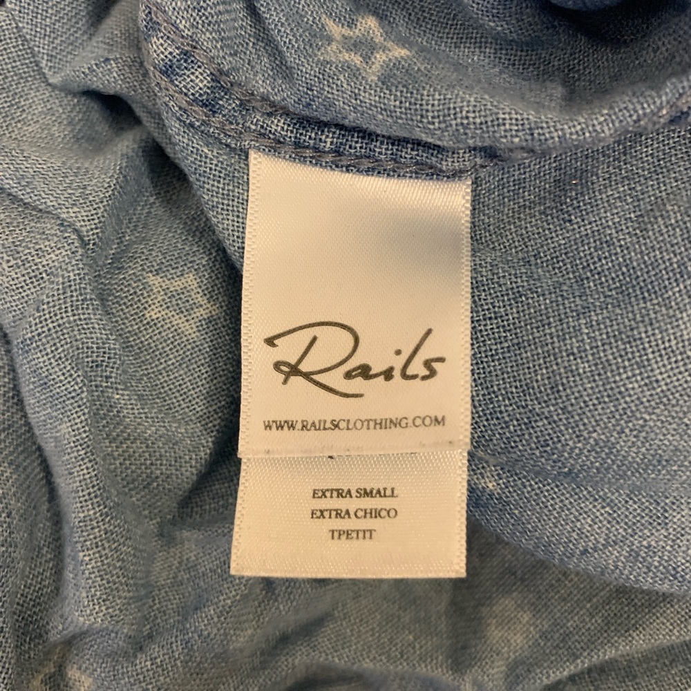 Rails Chambray With Star Print Button Down Shirt … - image 8